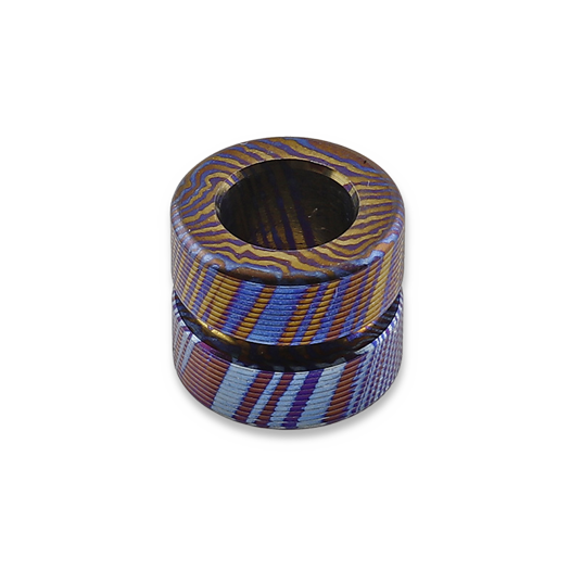 Tactile Knife Lanyard Bead, Titanium Damascus