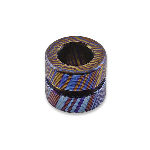 Tactile Knife Lanyard Bead, Titanium Damascus