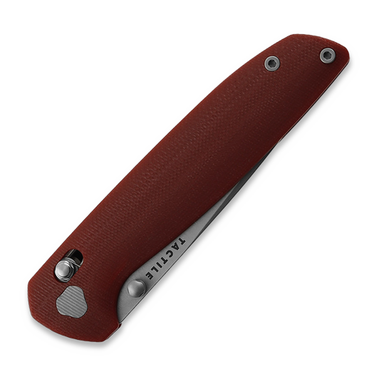 Tactile Knife Maverick - Stonewash - G10 kääntöveitsi, punainen