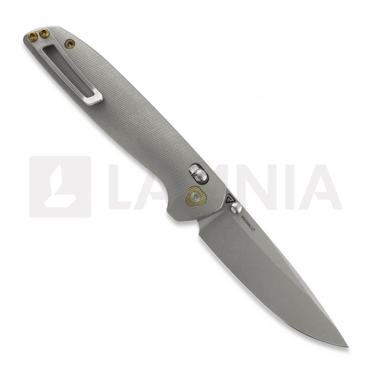 Tactile Knife Maverick - Stonewash - Titanium folding knife, bronzed