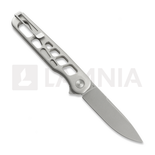 Tactile Knife Rockwall Flipper V2 Skeletonized - Stonewash - Titanium sulankstomas peilis