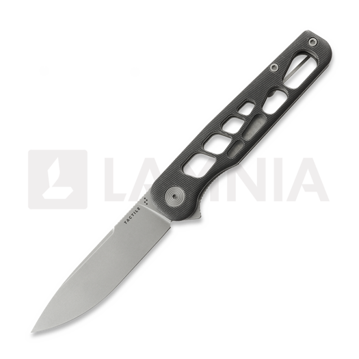 Tactile Knife Rockwall Flipper V2 Skeletonized - Stonewash - Titanium vouwmes, zwart