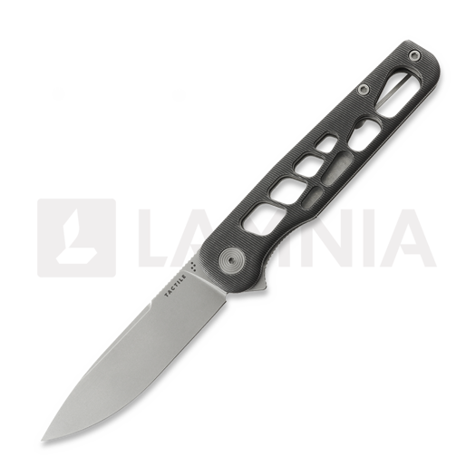 Nóż składany Tactile Knife Rockwall Flipper V2 Skeletonized - Stonewash - Titanium, czarny