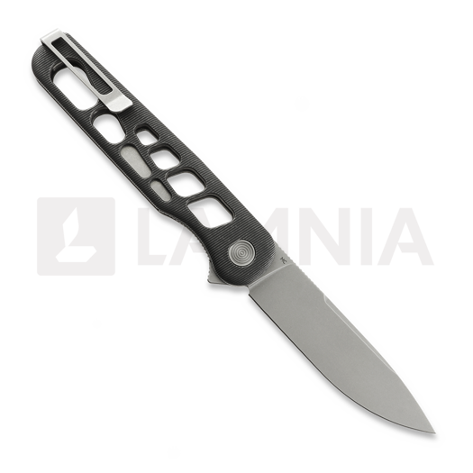 Tactile Knife Rockwall Flipper V2 Skeletonized - Stonewash - Titanium sulankstomas peilis, juoda