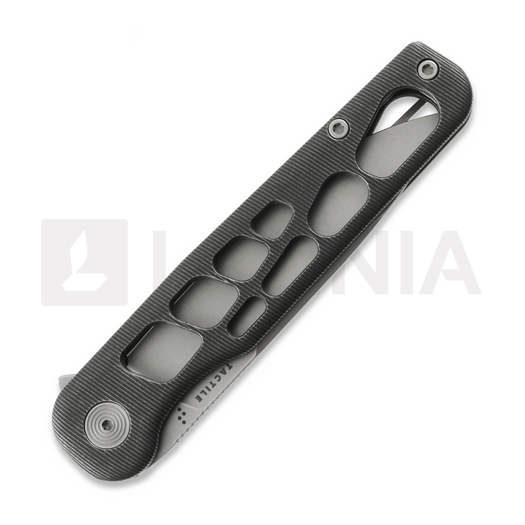 Tactile Knife Rockwall Flipper V2 Skeletonized - Stonewash - Titanium sulankstomas peilis, juoda
