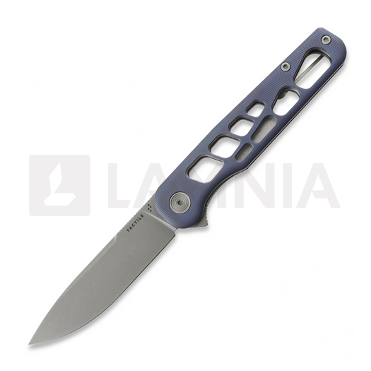 Сгъваем нож Tactile Knife Rockwall Flipper V2 Skeletonized - Stonewash - Titanium, син