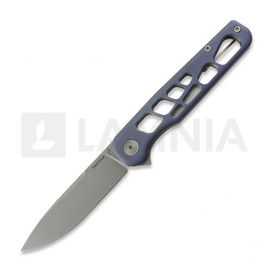 Складной нож Tactile Knife Rockwall Flipper V2 Skeletonized - Stonewash - Titanium, синий