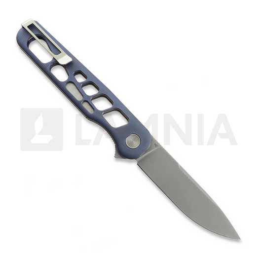 Tactile Knife Rockwall Flipper V2 Skeletonized - Stonewash - Titanium sulankstomas peilis, mėlyna