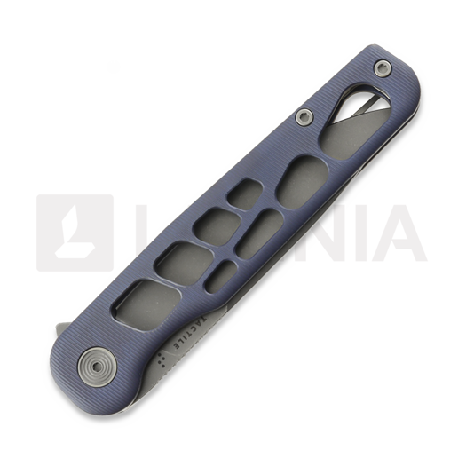 Coltello pieghevole Tactile Knife Rockwall Flipper V2 Skeletonized - Stonewash - Titanium, blu