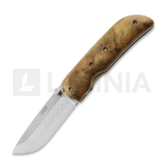 Teuvo Sorvari Kääntöveitsi összecsukható kés, Juuripahka/Titaani, Sandvik 12C27