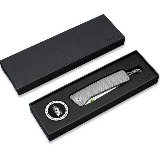 Couteau pliant The James Brand The Barnes - Titanium / Stainless / Titanium / Straight