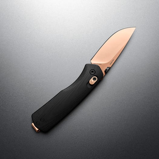 The James Brand The Carter - Black + Rose Gold sulankstomas peilis