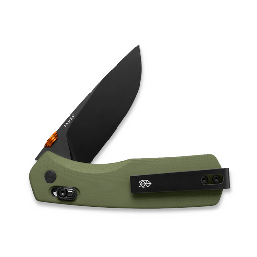 Saliekams nazis The James Brand The Carter - OD Green / Orange / Black / G10 / Straight
