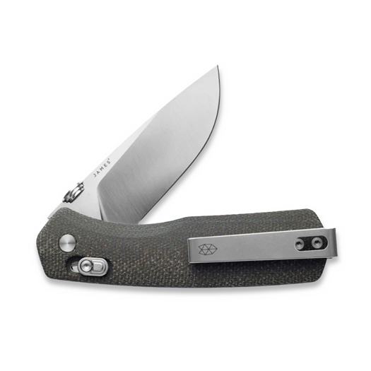Saliekams nazis The James Brand The Carter - OD Green / Stainless / Micarta /Straight