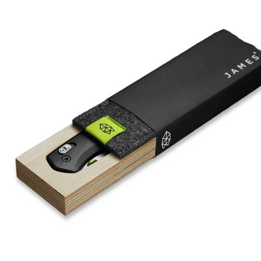 The James Brand The Carter XL - Black / Stainless / G10 / Straight foldekniv