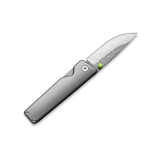 The James Brand The Chapter 2 - Titanium / Damascus / Straight sulankstomas peilis