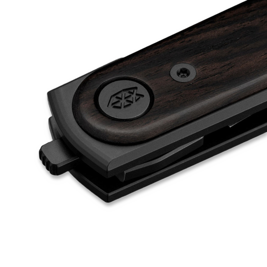 The James Brand The Duval - Ebony / Black / Wood / Straight kääntöveitsi