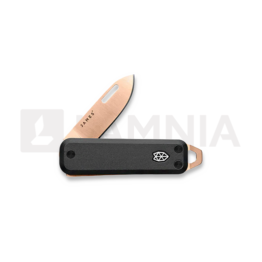 The James Brand The Elko - Black / Rose Gold / Aluminum / Straight sulankstomas peilis