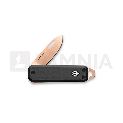 The James Brand The Elko - Black / Rose Gold / Aluminum / Straight fällkniv
