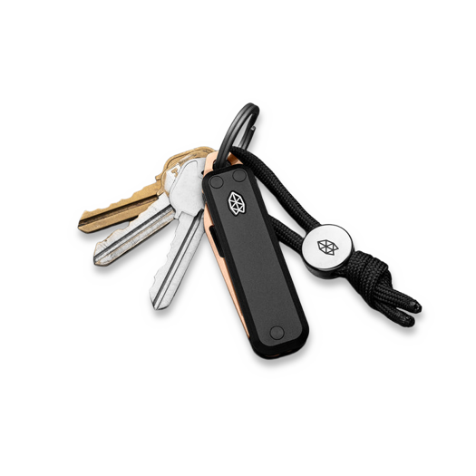 The James Brand The Elko - Black / Rose Gold / Aluminum / Straight foldekniv