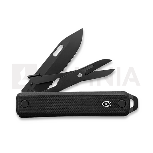 The James Brand The Ellis-Scissors - Black / Black / G10 / Serrated kääntöveitsi
