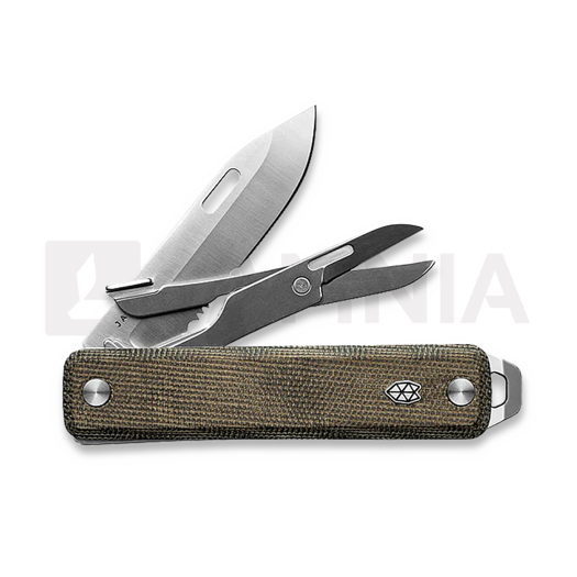 The James Brand The Ellis-Scissors - OD Green / Stainless / Micarta / Serrated Taschenmesser
