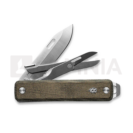 The James Brand The Ellis-Scissors - OD Green / Stainless / Micarta / Serrated fällkniv