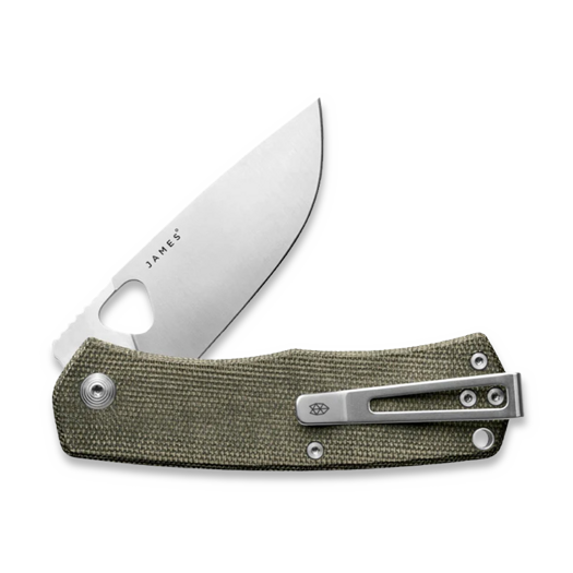 Liigendnuga The James Brand The Folsom - OD Green / Stainless / Micarta / Straight