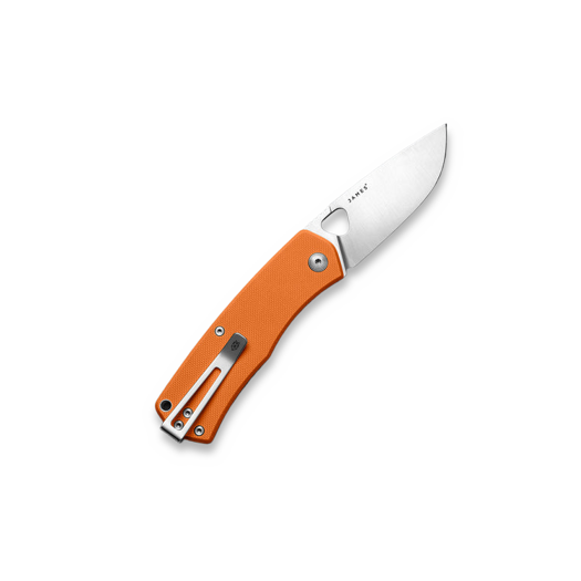 The James Brand The Folsom - Orange / Stainless / G10 / Straight sulankstomas peilis