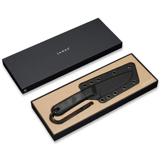 The James Brand The Hell Gap - Black / Black / Micarta / Straight peilis