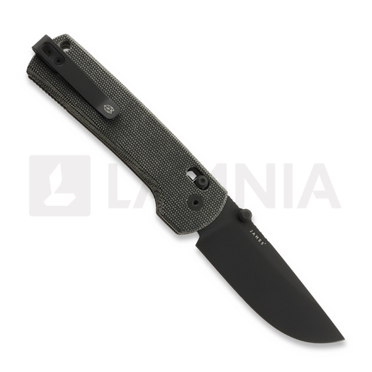 The James Brand The Kline - Black / Black / Micarta / Straight sulankstomas peilis