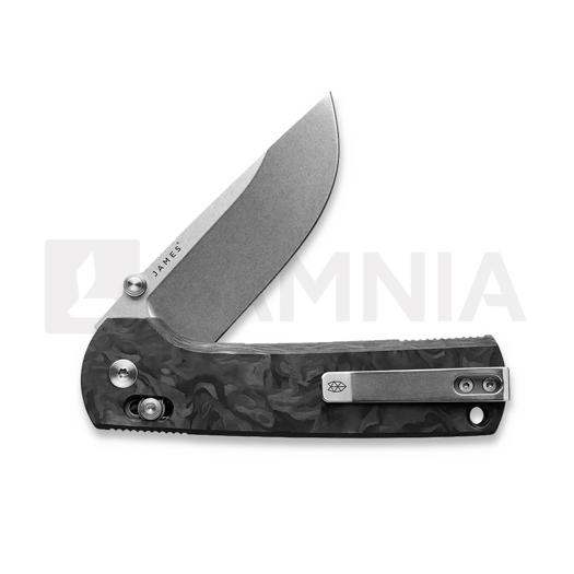 The James Brand The Kline - Marbled Carbon / Stainless / Straight kääntöveitsi