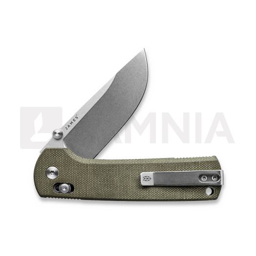 Saliekams nazis The James Brand The Kline - OD Green / Stainless / Micarta / Straight