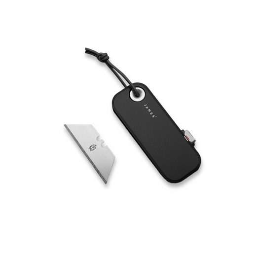 The James Brand The Palmer - Black / Black / Aluminum / Straight sulankstomas peilis