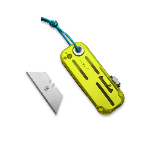 The James Brand The Palmer - Electric Green / Turquoise / Recycled PC foldekniv