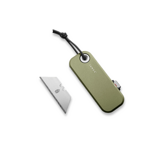 The James Brand The Palmer - OD Green / Black / Aluminum / Straight sulankstomas peilis