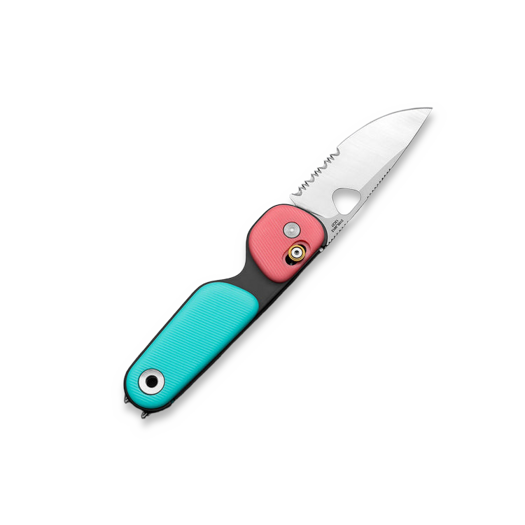The James Brand The Redstone - Coral / Turquoise / PP / Serrated sulankstomas peilis