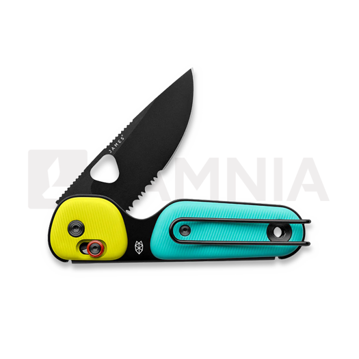 The James Brand The Redstone - Neon- Turquoise / Black / PP / Serrated sulankstomas peilis