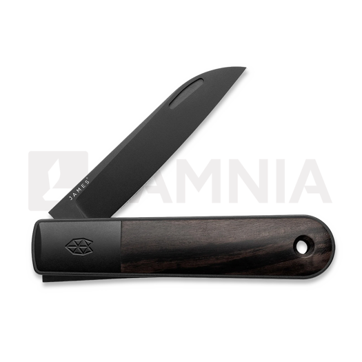 The James Brand The Wayland - Ebony / Black / Wood / Straight fällkniv