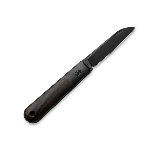The James Brand The Wayland - Ebony / Black / Wood / Straight kääntöveitsi
