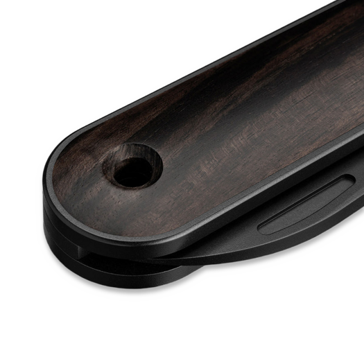 The James Brand The Wayland - Ebony / Black / Wood / Straight kääntöveitsi