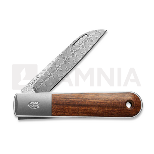The James Brand The Wayland - Rosewood / Damascus / Titanium / Straight 折叠刀