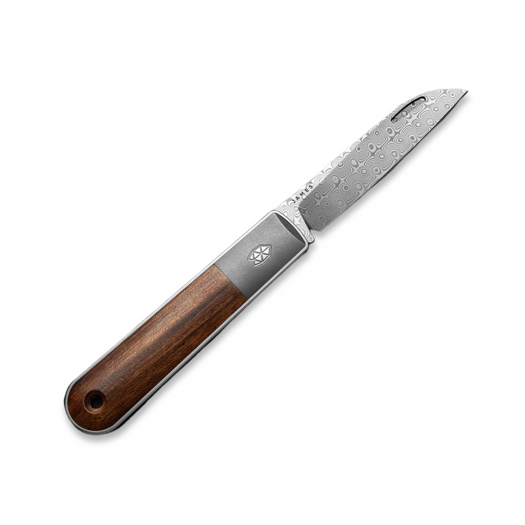 The James Brand The Wayland - Rosewood / Damascus / Titanium / Straight foldekniv