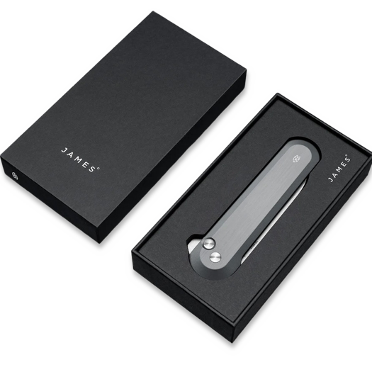 The James Brand The Wells - Black / Black / Aluminum / Straight sulankstomas peilis