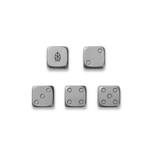 The James Brand Titanium Dice Set