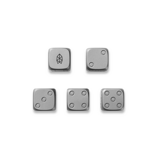 The James Brand Titanium Dice Set