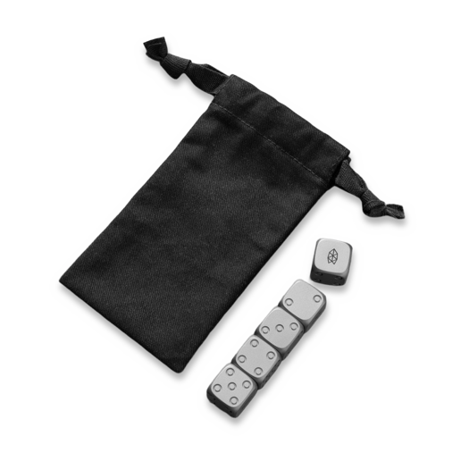 The James Brand Titanium Dice Set