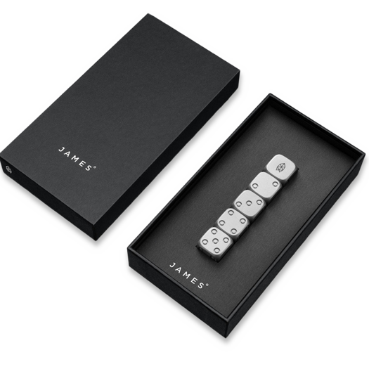 The James Brand Titanium Dice Set