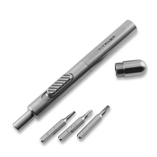 Titaner Mini Sized Titanium Ratchet Screwdriver with bits