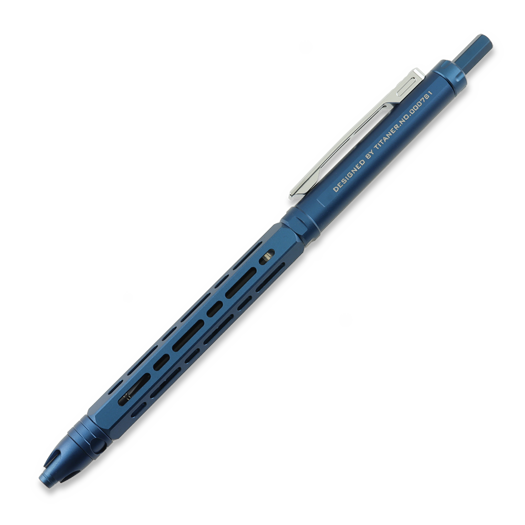 Titaner Ti-Chi Click Pen - Aluminium, zils